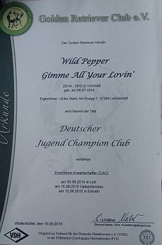 Mimmi Deutscher Jugend Champion Club 